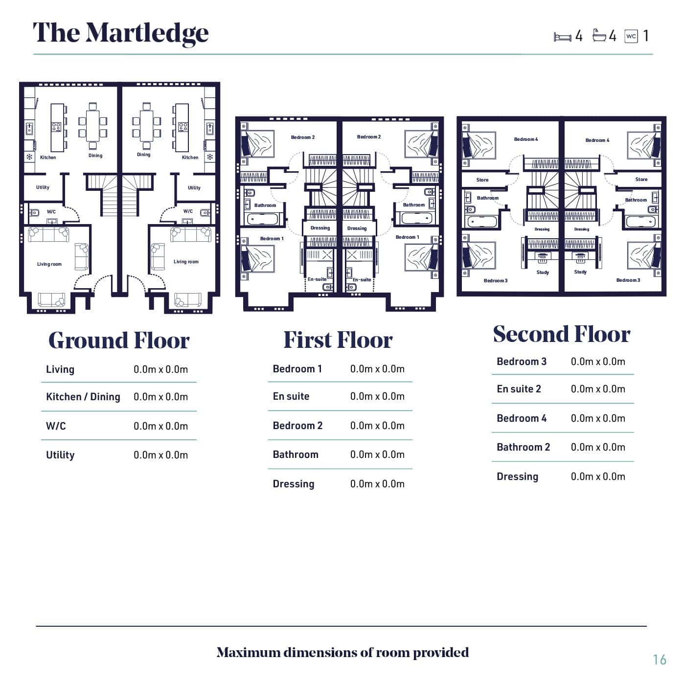 Brochure floor plan spread for The Martledge