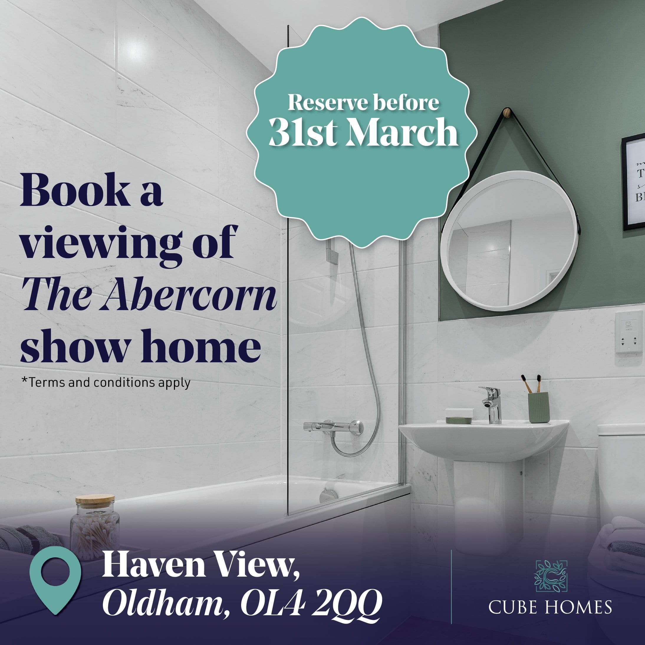 Social ad: Book a viewing of The Abercorn show home — reserve before 31st March